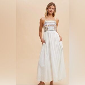 In Loom Embroidered Cotton Maxi Dress